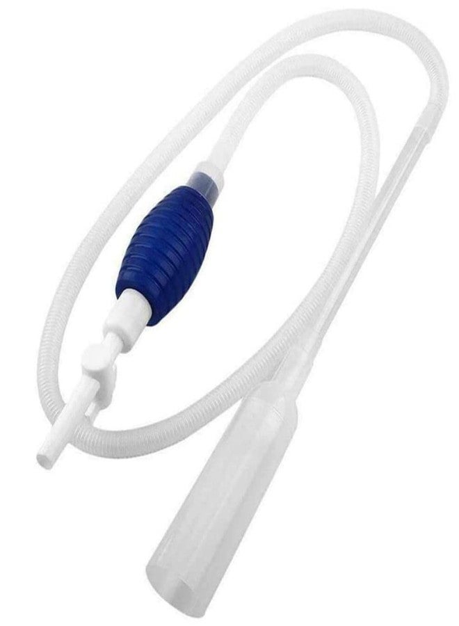 Blutails Aquarium Water Changer and Gravel Cleaning Siphon Pipe with Valve for Aquarium (White & Blue) - Image 1